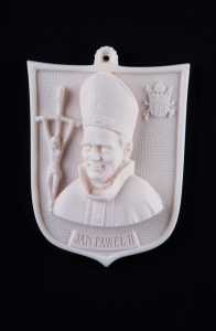 Alabaster Saint John Paul II relief