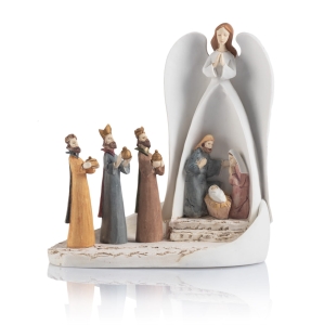 Crèche de Noël - lumineuse - 14.5 cm - Bianco