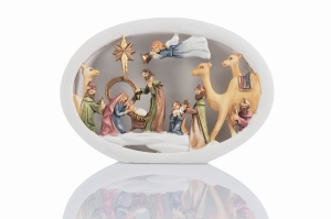 Crèche de Noël - lumineuse - 8 cm - Bianco