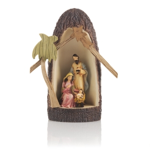 Crèche de Noël - Sainte Famille - lumineuse - Bianco