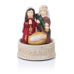 Crèche de Noël - Sainte Famille - 15 cm - musicale - Ceramico
