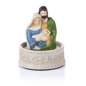 Crèche de Noël - Sainte Famille - 15 cm - musicale - Ceramico