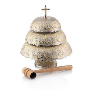 Gong - décoré - laiton - maillet