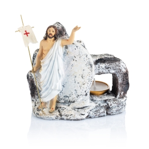 Bougeoir - Jésus ressuscité - 14 cm - Pâques