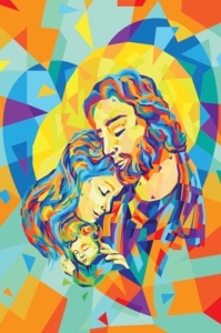 Kit broderie diamant - 50 x 40 cm - Sainte Famille