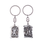 Brelok -  św. Krzysztof - Matka Boża z Lourdes - satynowa powłoka