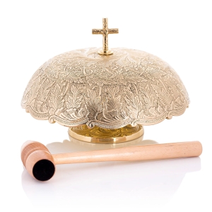 Gong simple - laiton - mailloche en bois - 24 cm