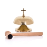 Gong pojedynczy - mosiądz - drewniany młotek - 19 cm