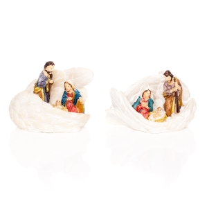 Crèche de Noël - Sainte Famille - ailes - 4 cm - set - Classic