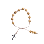 Dizain du rosaire - bois d'olivier - croix Bracelet - dizain du rosaire - bois d'olivier - Saint Benoît Tau