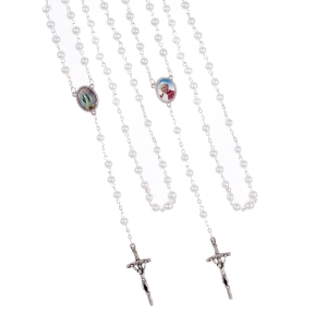 Chapelet - Plastique - 6 mm - nacré - Saint Jean-Paul II