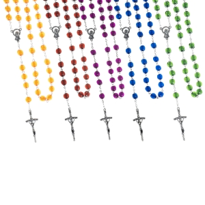 Chapelet - plastique - 8 mm - boîte - mélange de couleurs