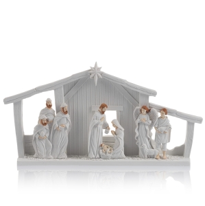 Crèche de Noël - lumineuse - Bianco - 13 cm