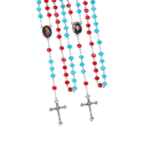 Chapelet - cristal - 8 mm - Jésus Miséricordieux - Sainte Faustine Kowalska