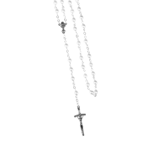 Chapelet première communion - plastique - 8 mm - nacré