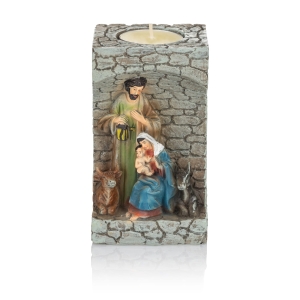 Bougeoir - crèche de Noël - Sainte Famille - 12 cm - Classic