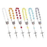 Dizainier - plastique - avec fermoir mousqueton - 8 mm - Saint Jean-Paul II - Cœur de Jésus