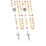 Różaniec - bursztyn syntetyczny - 6 mm - medalik pod indywidualną wklejkę żywiczną - produkt personalizowany