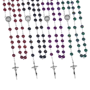 Chapelet - plastique - 8 mm - médaillon pour insert individuel en résine - produit personnalisé