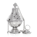 Weihrauchfass - Messing - vernickelt - 20 cm
