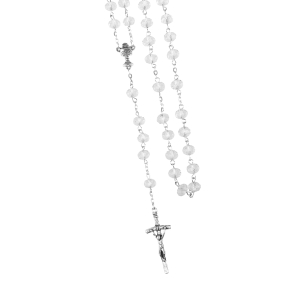 Chapelet première communion - cristal - 8 mm