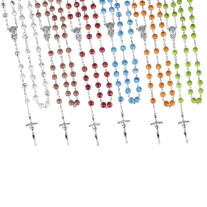 Chapelet - plastique - 8 mm - motif marbre