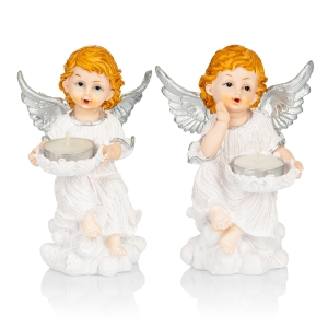 Aniołki - świecznik - 17 cm - XQ740007B
