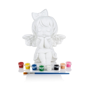 Aniołek - siedzący - skarbonka - farbki - DIY