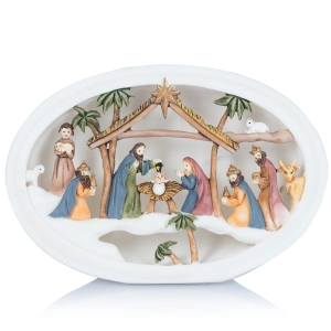 Crèche de Noël - lumineuse - 8 cm - Bianco