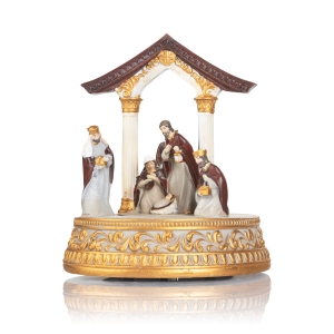 Crèche de Noël - boîte à musique - 18 cm - Favola