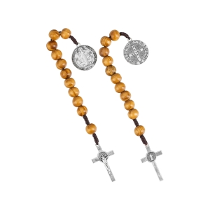 Rosary decade - wood - St Benedict - 10 mm