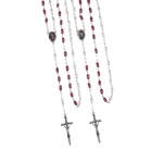 Chapelet - verre - 4 mm - revêtement perlé - Jésus Miséricordieux - Ste Faustine Kowalska