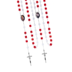 Chapelet - verre - 6 mm - Jésus Miséricordieux - Sainte Faustine Kowalska