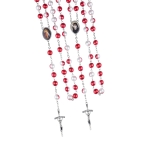 Chapelet - verre - 8 mm - revêtement perlé - Jésus Miséricordieux - Ste Faustine Kowalska