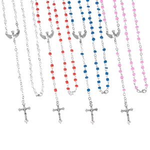 Chapelet - verre - 4 mm - Saint-Esprit - boîte croix