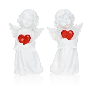 Aniołki - serce - 15 cm -  świecący