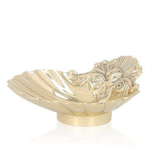 Vase à eau bénite - coquille - laiton