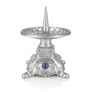 Bougeoir - nickel - laiton - 10 cm