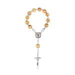 Dizainier - bois - avec fermoir mousqueton - 10 mm - Saint Christophe - Cœur de Jésus