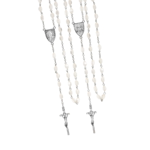 Chapelet - plastique - 8 mm - revêtement perlé - Saint Jean-Paul II