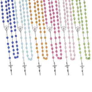 Chapelet - plastique - 8 mm - couleurs variées