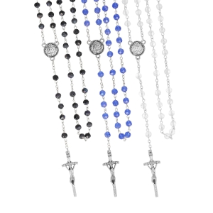 Chapelet - verre - 6 mm - médaille pour insert individuel en résine - produit personnalisé