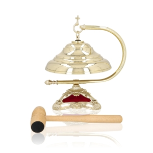 Gong simple - laiton - mailloche en bois - 38 cm