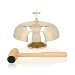 Gong pojedynczy - mosiądz - drewniany młotek - 26 cm