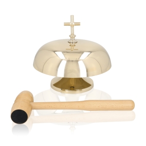 Gong simple - laiton - mailloche en bois - 21 cm