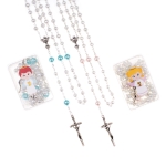 Chapelet - Première Communion - 6 mm - verre - revêtement nacré - boîte