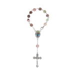 10er Rosenkranz - Plastik - Kunststoff - mit Verschluss - 8 mm - Heiliger Christophorus