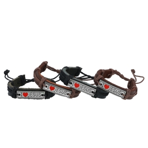 Armband – Leder – I LOVE JESUS