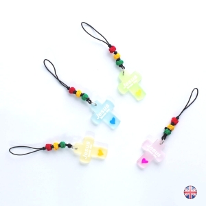 Pendentif - petite croix - JESUS LOVES ME - anglais