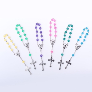 Flowers polymer single decade rosary